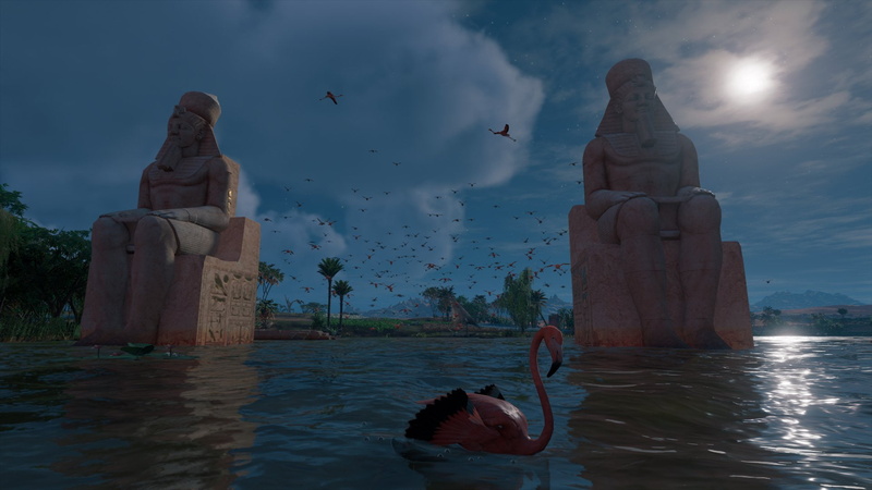 sky, Assassins Creed: Origins, waterfront, spirituality, day, built structure, statue, place of worship, human representation, water, architecture, religion