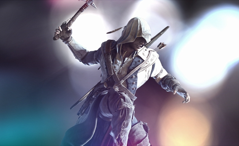 window, s, back lit, waist up, sunlight, one person, main, men, connor, mid adult, young adult, side view, Assassins Creed, Games, indoors, enhanced, human arm