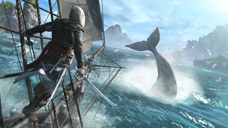 black, assassins, edward, sea, creed, assassin, pirate, kenuey, ship, 1080P, kenway, flag