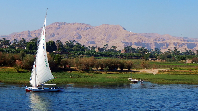 transportation, shipping, non-urban scene, egypt, plant, 4K, nautical vessel, nature, beauty in nature, mode of transportation, mountain, water, sailing
