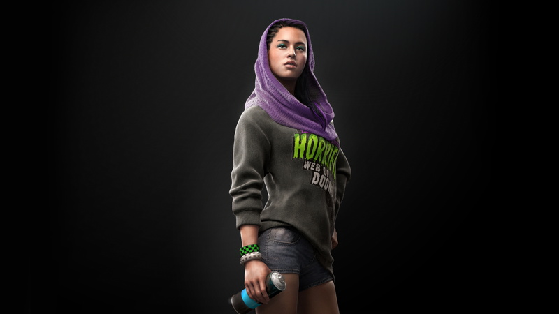 holding, green, PlayStation 3, black, shirt, sports, plastic, wearing, bottle, Xbox One, 8K, woman, sleeved, Watch Dogs 2, gray, sitara, PlayStation 4