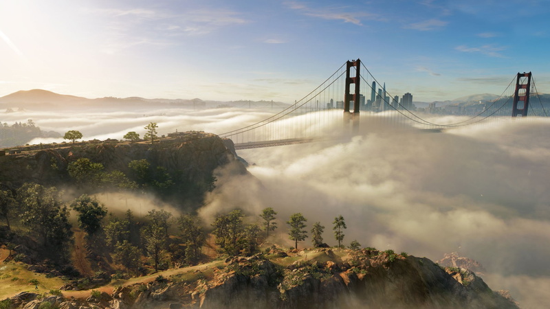 clouds, San Francisco, Watch_Dogs 2, 1080P, in-game, Golden Gate Bridge
