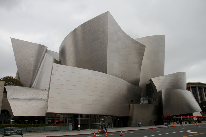 cityscape, urban, downtown, travel, walt disney, painted, los angeles, concert hall, 5K, built structure, outdoors, building exterior, day, sky, transportation