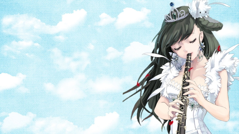 1080P, clothing, sky, leisure activity, anime, front view, anime girls, lifestyles, orchestra, child, music, females, innocence, standing, outdoors, day