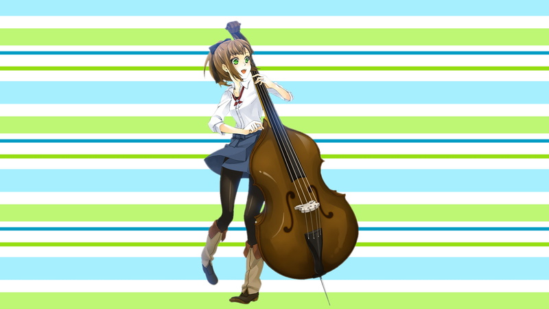 anime girls, long hair, day, arts culture and entertainment, women, orchestra, string instrument, hair, holding, music, anime, 1080P, real people, indoors