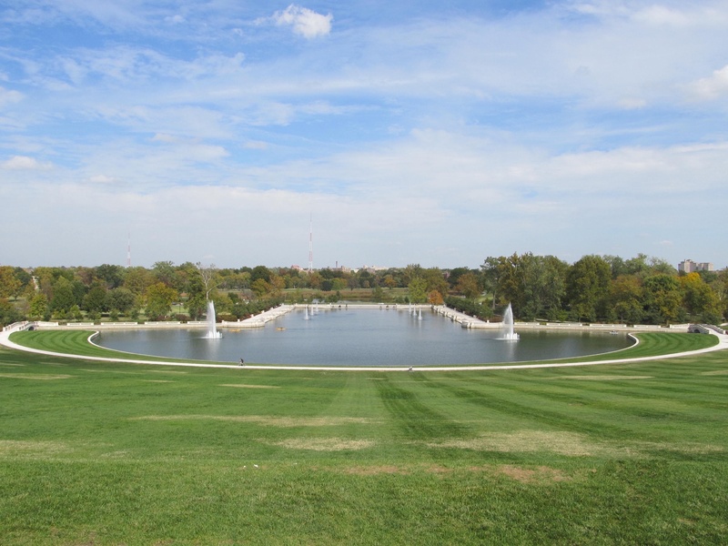 cloud - sky, nature, lake, outdoors, grass, forest park, water, green color, plant, lawn, art museum, no people, beauty in nature, missouri, scenics - nature