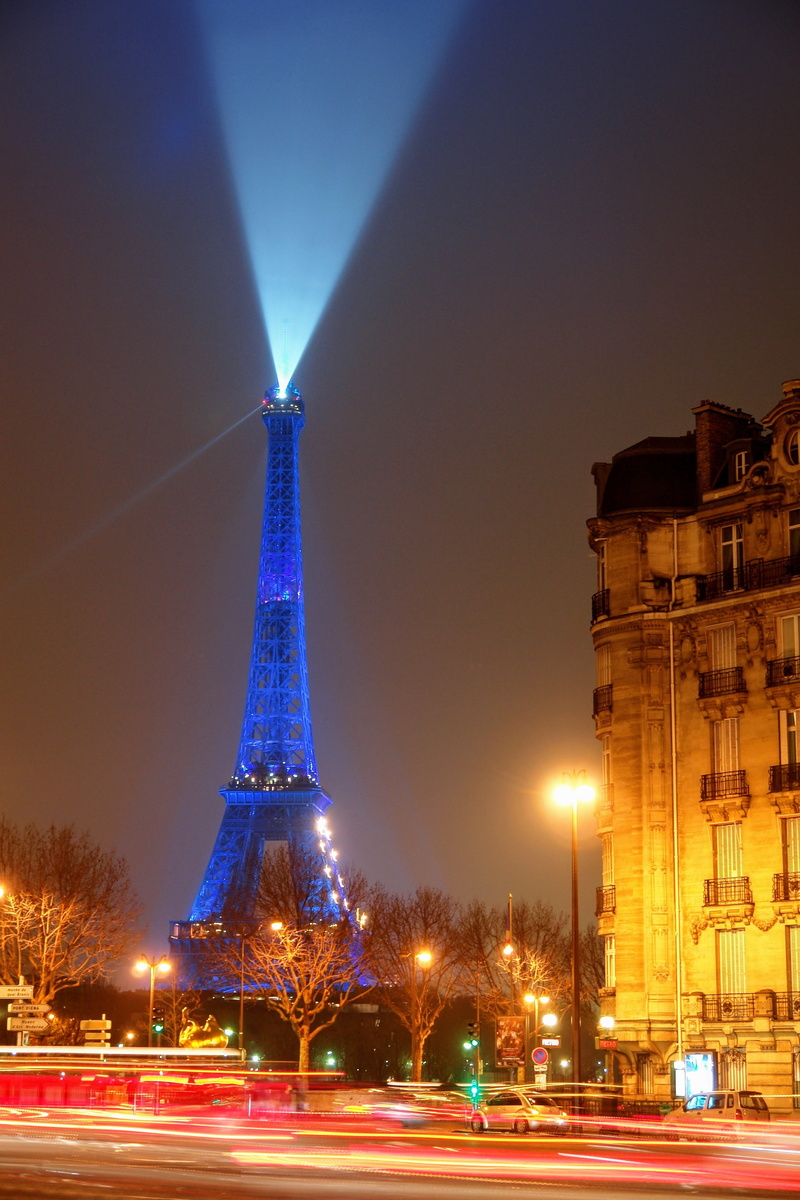 street, tower, eiffel, night, attraction, 4K, worlds fair, building exterior, illuminated, paris, no people, places of interest, the past, motion, france