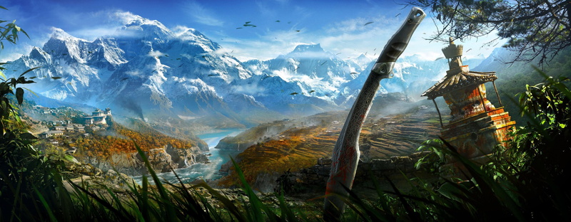 outdoors, snowy peak, no people, land, sky, tree, day, Far Cry 4, mountain range, video games, cloud - sky, landscape, scenics - nature, idyllic, nature