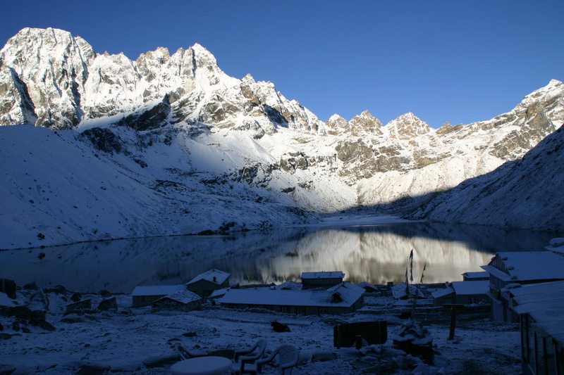 landscape, water, himalaya, cold temperature, snowcapped mountain, winter, day, khumbu, no people, environment, tranquility, lake, beauty in nature, mountain peak