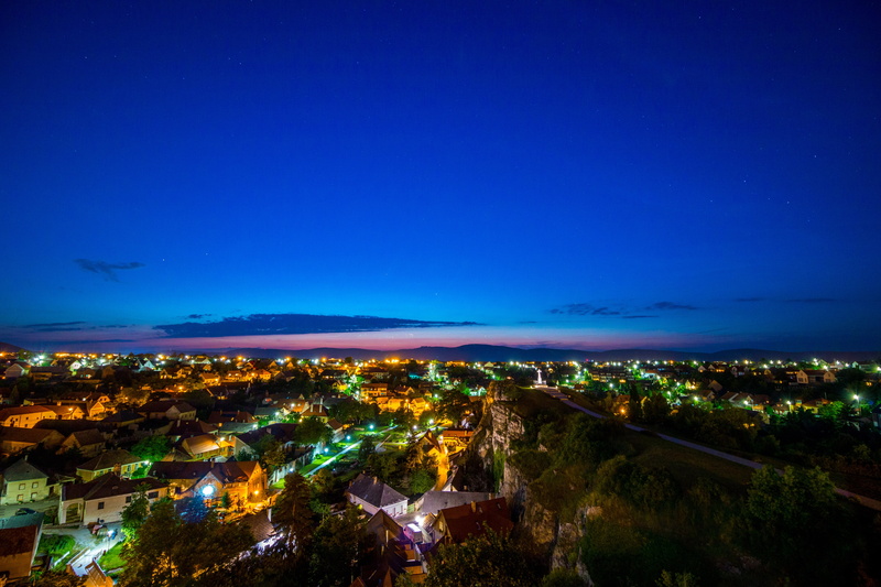 cloud - sky, silhouette, trees, blue, nighttime, aerial, 5K, architecture, horizon, suburbs, cityscape, photo, city, clouds, residential, lights, nature