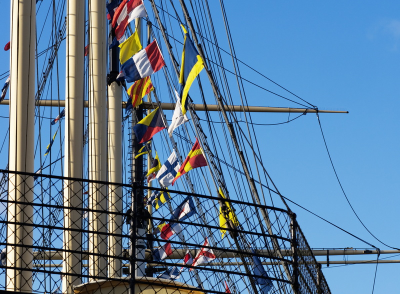 mode of transportation, construction site, transportation, day, rope, mast, yard, 4K, marine, vessel, working, equipment, blue, boat, flag, ship, bunting