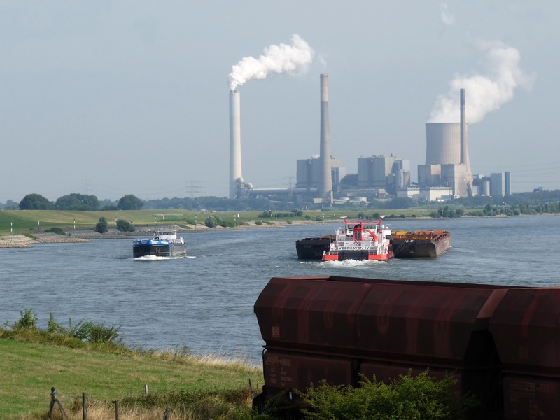 emitting, nautical vessel, environmental issues, shipping, mode of transportation, pollution, railway, factory, day, smoke, ship, goods wagons, exhaust gases