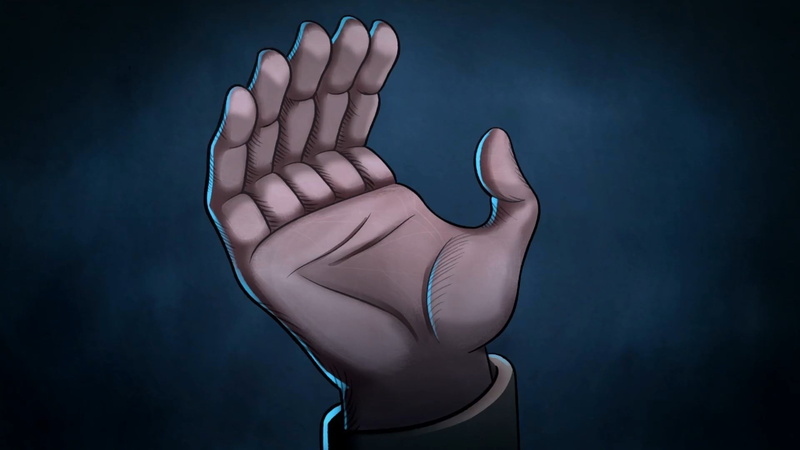 1080P, hand, human hand, one person, adult, black background, close-up, human body part, finger, studio shot, body part, Gravity Falls, human limb, showing