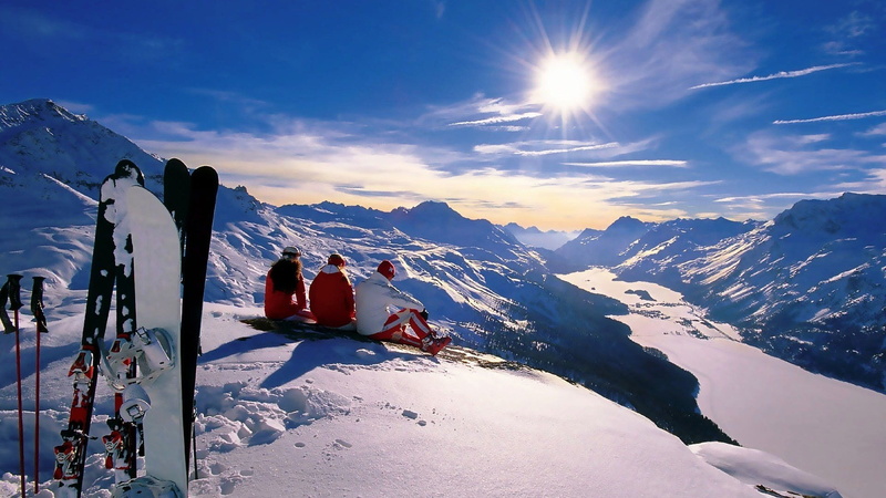 Winter, snow, skis, Sports, two, 1080P, one, Snowboard
