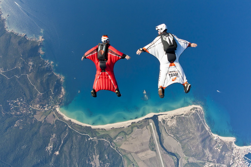 4K, parachute, boat, extreme sports, pilots, container, sea, river, formation, beach, reef, wingsuit, helmet