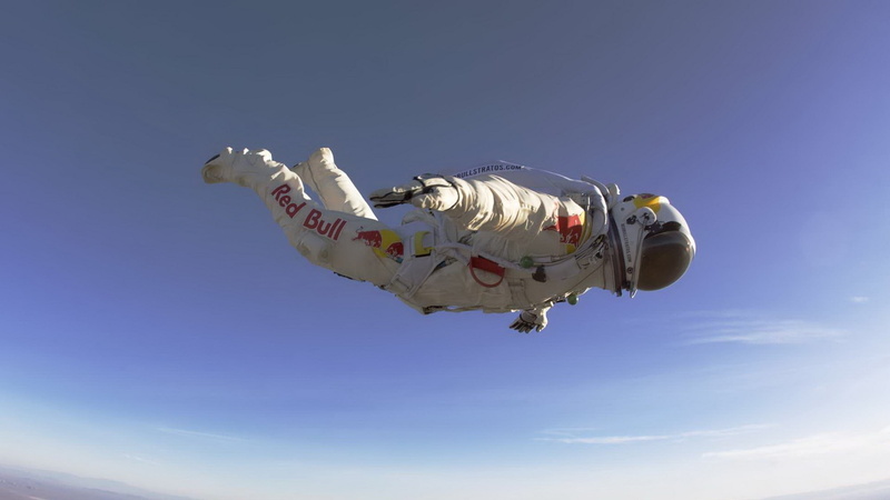 sport, photography, space suit, air, extreme, space, sports, red bull, bull, red, extreme sport, 1080P, suit, flying, base jumping, base, jumping