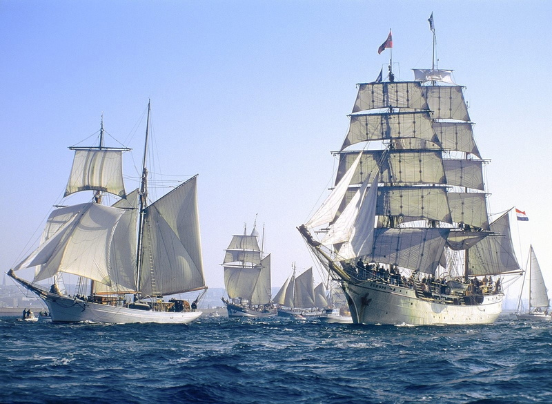 sea, ship, sailing, pole, luxury, nautical vessel, competition, sport, mast, mode of transportation, 720P, sailboat, regatta, transportation, nature, travel