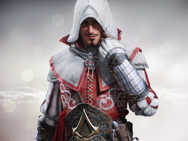 sign, Assassins Creed: Identity, Ubisoft, blade, mustache, gloves, 1080P, Trickster, hood, sword, armor, look, killer, grin, steel