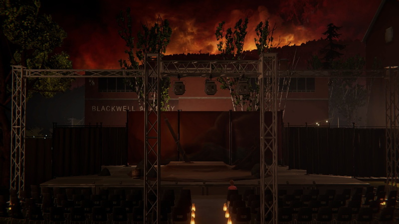 illuminated, water, communication, sunset, nature, Arcadia Bay, built structure, plant, 1080P, dusk, sky, Life Is Strange, smoke, fire, building, dark