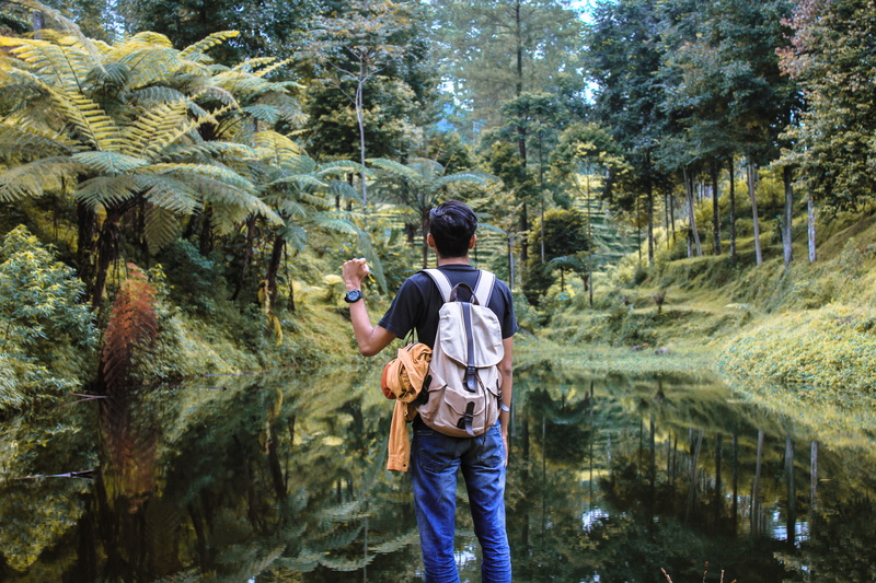 5K, lake, full length, adventure, outdoor, leisure activity, tree, standing, alone, people, family with one child, body, adult, father, reflection, nature
