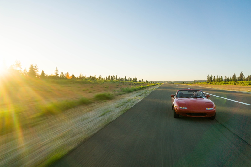 street, road trip, travel, trip, speed, sky, transport, highway, driving, environment, car, 5K, mazda, sunlight, miata, clear sky, vehicle, sunshine, transportation