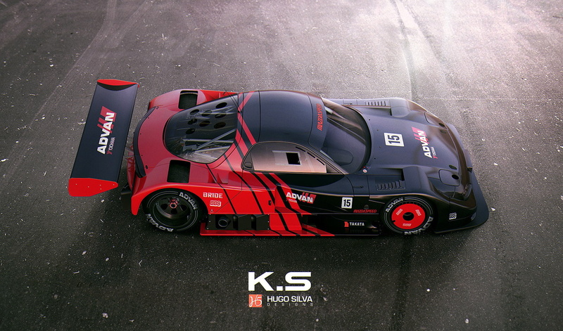 Khyzyl Saleem, Advan, Mazda Rx7, car, 720P, Mazda, Widebody, artwork, vehicle, render