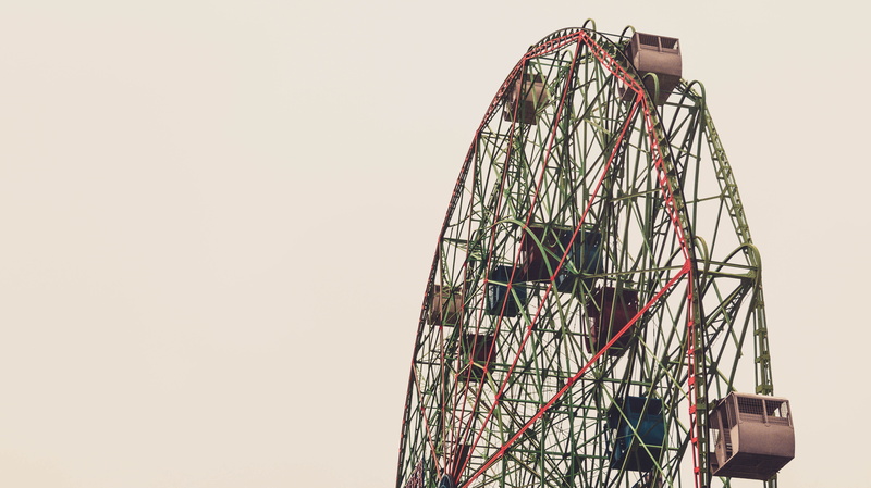 coney island, vintage, theme parks, 5K, ferris wheel