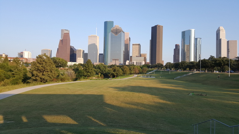 blue, downtown, residential district, built structure, financial district, green, grass, urban skyline, no people, cityscape, architecture, tree, office building exterior