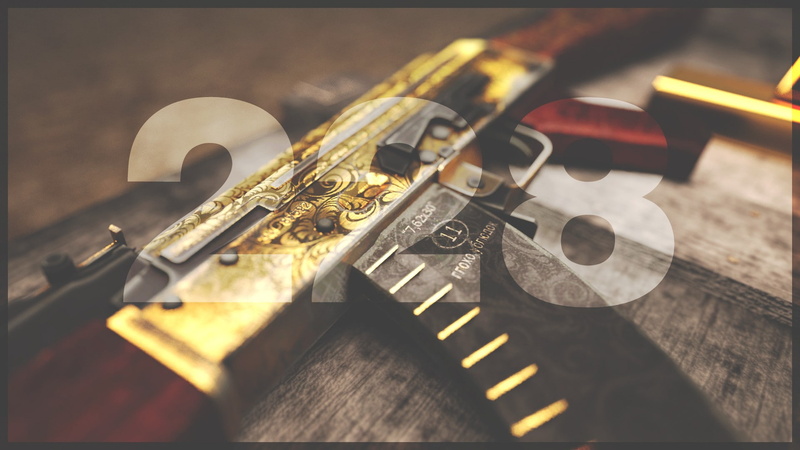 gold, numbers, 1080P, AKM, gun