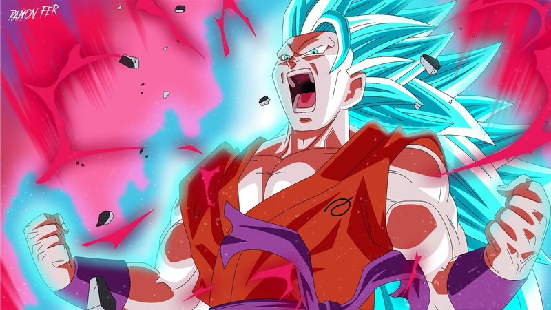 super sayen blue, king kai feast, 1080P, goku, fan made, dragon ball super