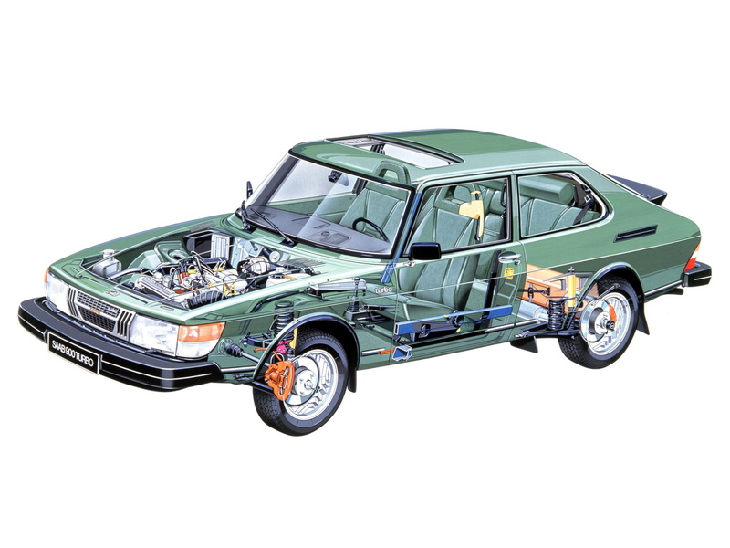 saab, 1980 87, turbo, 900, interior, engine, 1080P