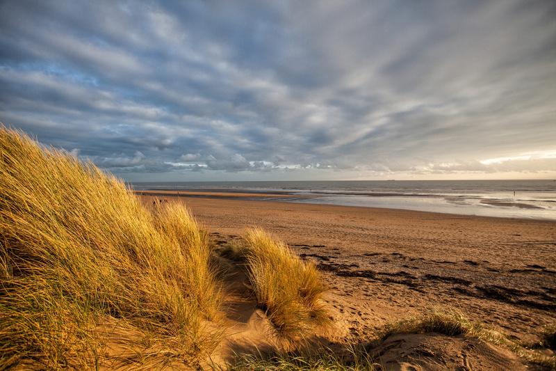 beauty in nature, South of England, coastline, color Image, water, sand dunes, grass, sand Dune, no People, cloud - Sky, sky, nature, Camber Sands, land