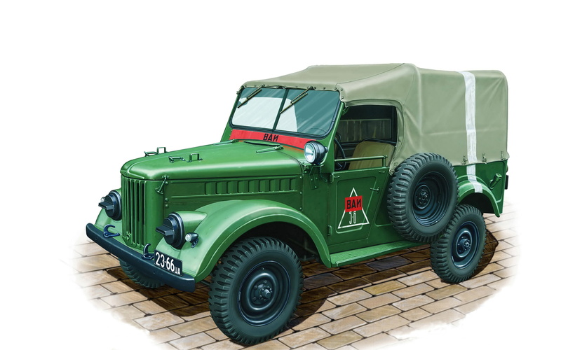 model, green, day, parking, still life, 1951-1972, Gorky, motor vehicle, wheel, land vehicle, vehicle, high, GAZ-69, DMV, retro styled, military, stationary
