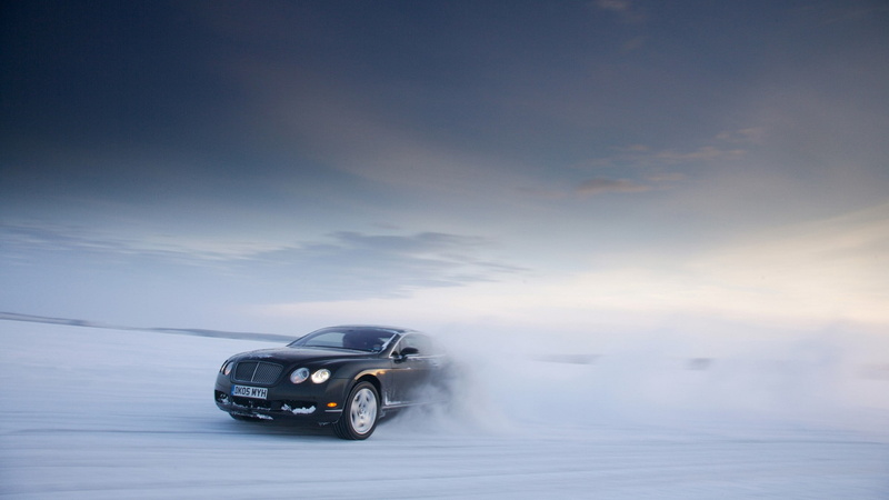 drift, continental, cars, blur, motion, bentley, 1080P, snow, hd, winter