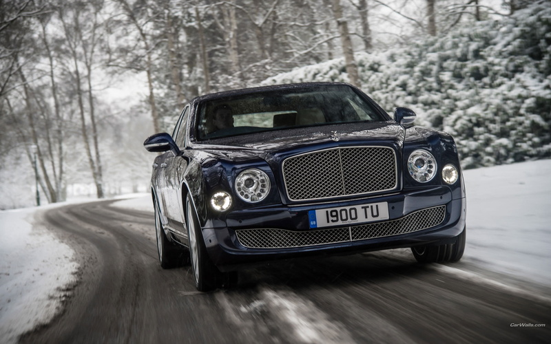 snow, winter, cars, hd, 2K, mulsanne, bentley