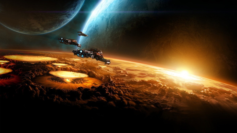 burning, technology, no people, illuminated, 1080P, exploration, adventure, space, science, digital composite, Battlecruiser, fire, lighting equipment