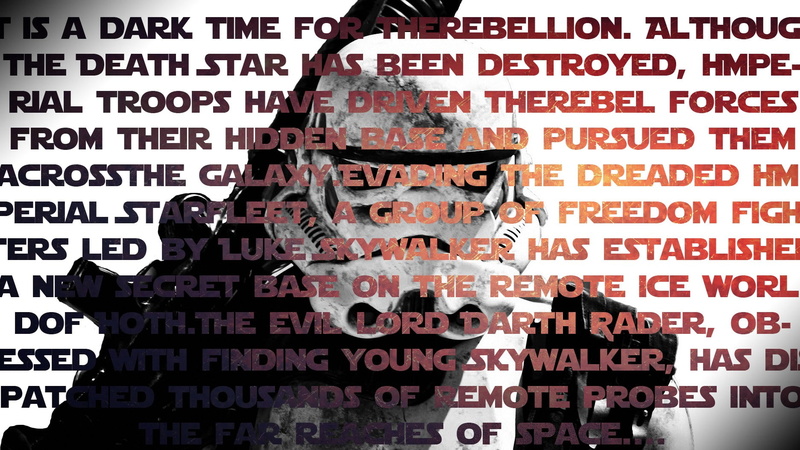 Star Wars, typography, Star Wars: Episode V - The Empire Strikes Back, stormtrooper, 720P, double exposure