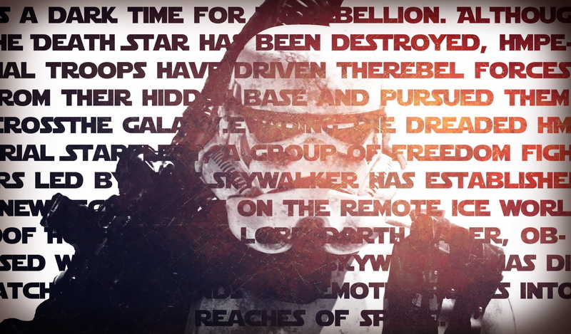 typography, 720P, double exposure, Star Wars: Episode V - The Empire Strikes Back, Star Wars, stormtrooper