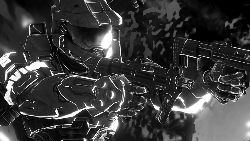 artwork, large group of objects, Master Chief, Xbox One, illuminated, day, close-up, 1080P, sunlight, monochrome, occupation, Halo: Master Chief Collection
