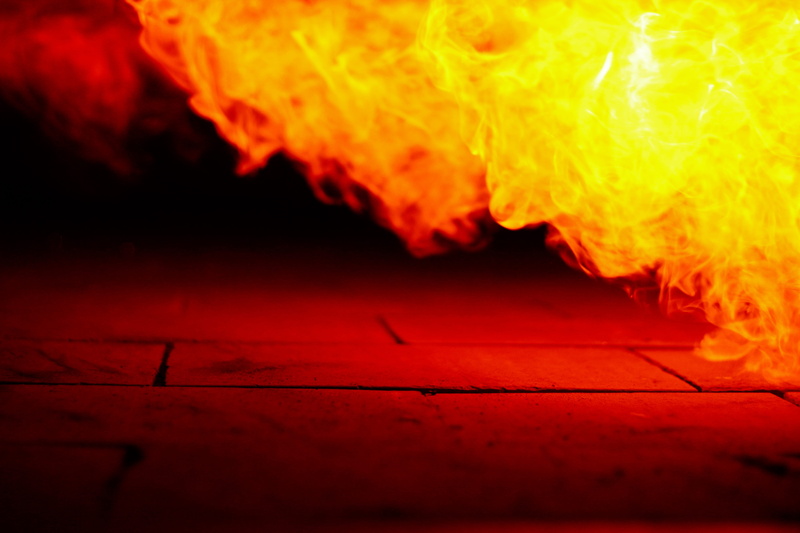 female, bread, warning sign, bricks, heat - temperature, bonfire, baking, sign, nature, demolished, france, orange, oven, no people, 5K, smoke - physical structure