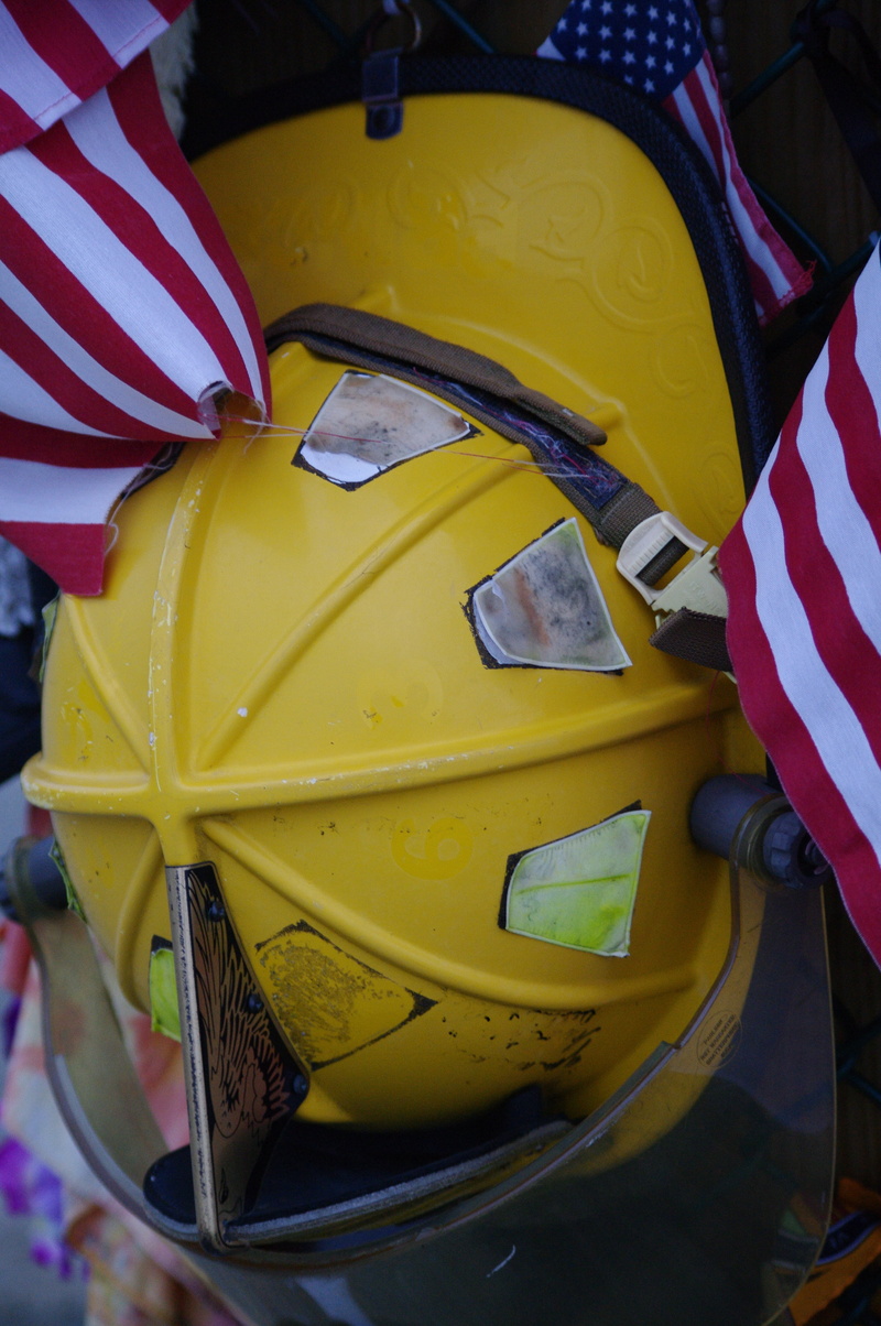 high angle view, remembrance, firefighter, stationary, fireman, day, september 11, memorial, transportation, firefighters, patriotism, striped, 911, hero