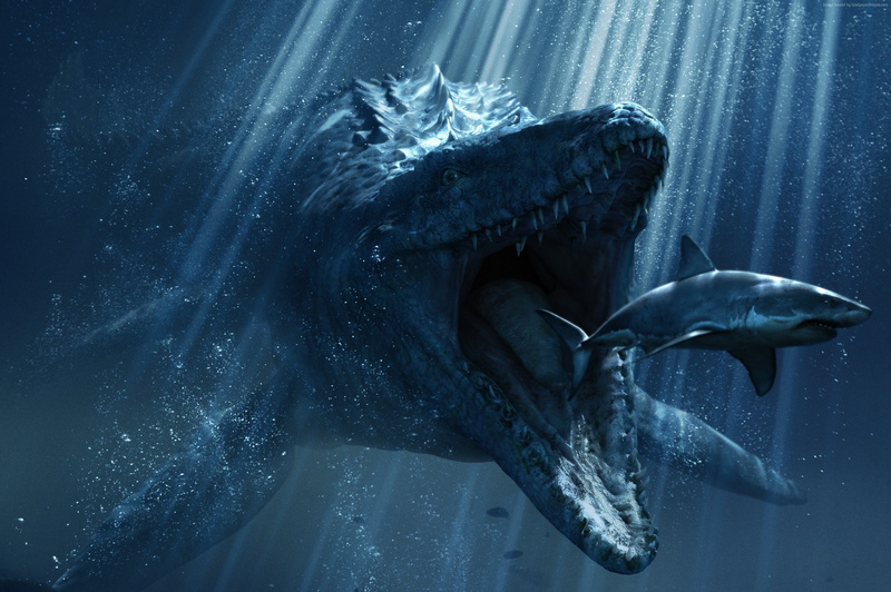 Jurassic World, shark, movie, Best Movies of 2015, dinosaur, 2K, Dinosaurs