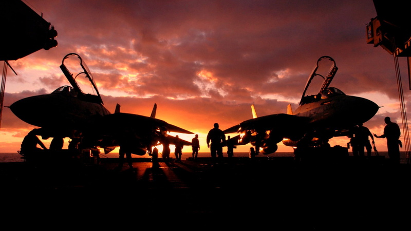aviation, f 14, carriers, 2K, sunset, aircraft, tomcat