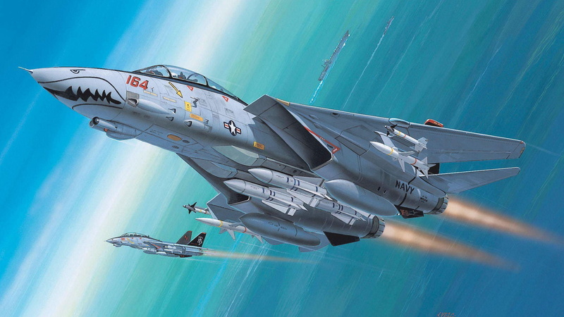 fighter, tomcat, grumman, missiles, jets, 1080P, risunoik, avianisets, interceptor, jet, f 14, military, navy