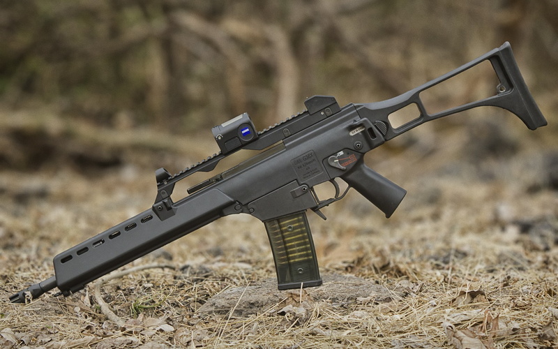 military, no people, 1080P, day, protection, outdoors, gun, machine gun, communication, machinery, heckler and koch g36, rifle, government, focus on foreground