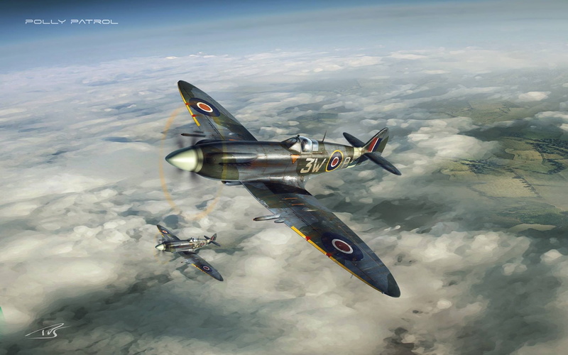 no people, 1080P, army, day, on the move, air force, aerospace industry, plane, motion, airplane, mode of transportation, spitfire, nature, transportation