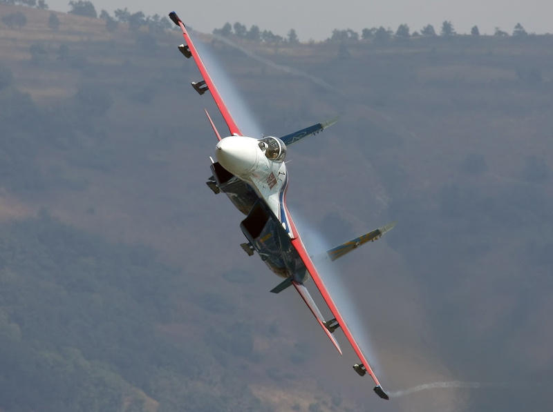 Su-27, Russian Knights, Mountains, Dry, BBC, Flight, Hills, 1080P, Russia, Gelendzhik, Turn