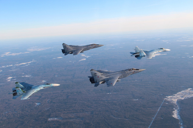 nature, water, aircraft, sky, Su-27, animal wildlife, animal themes, no people, four, outdoors, vertebrate, motion, sea, pairs, The MiG-31, fighter, animals in the wild