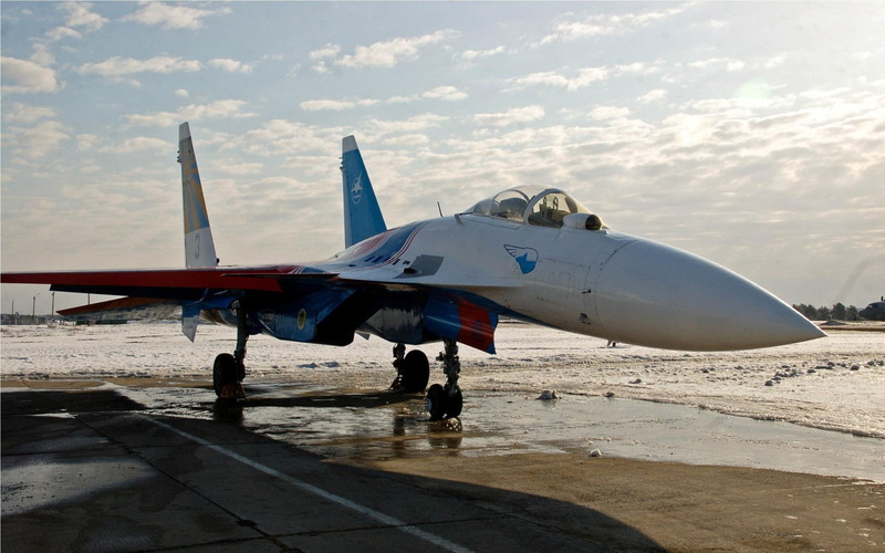 jet, white, 1080P, blue, aircraft, su, su-27, 1920x1200, red, plane, sukhoi
