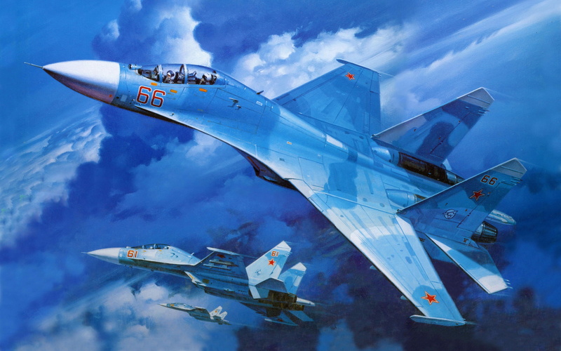 Sky, Fighter, Military, 2K, Blue, Su